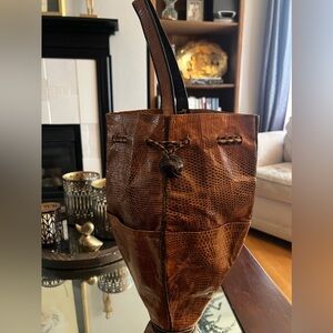 Vintage snakeskin gift wine bag - handmade (African Artisan)